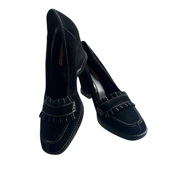 NWOT Via Spiga Womens Suede Wedge Heel Shoes Loafer Made in Italy Sz 8.5 - Picture 3 of 8